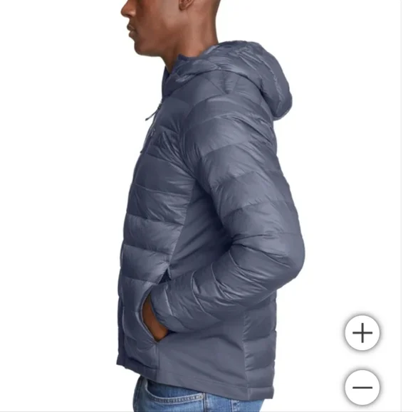 Eddie Bauer Men's Down Puffer Jacket with Hood Winter Warm nwt - Picture 3 of 6